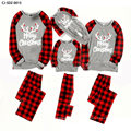 Merry Christmas Antler Top + Tartan Pants Family Matching Pajamas Set